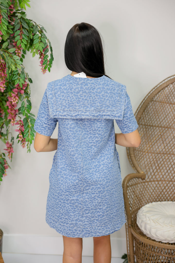 Leopard Denim Mini Dress