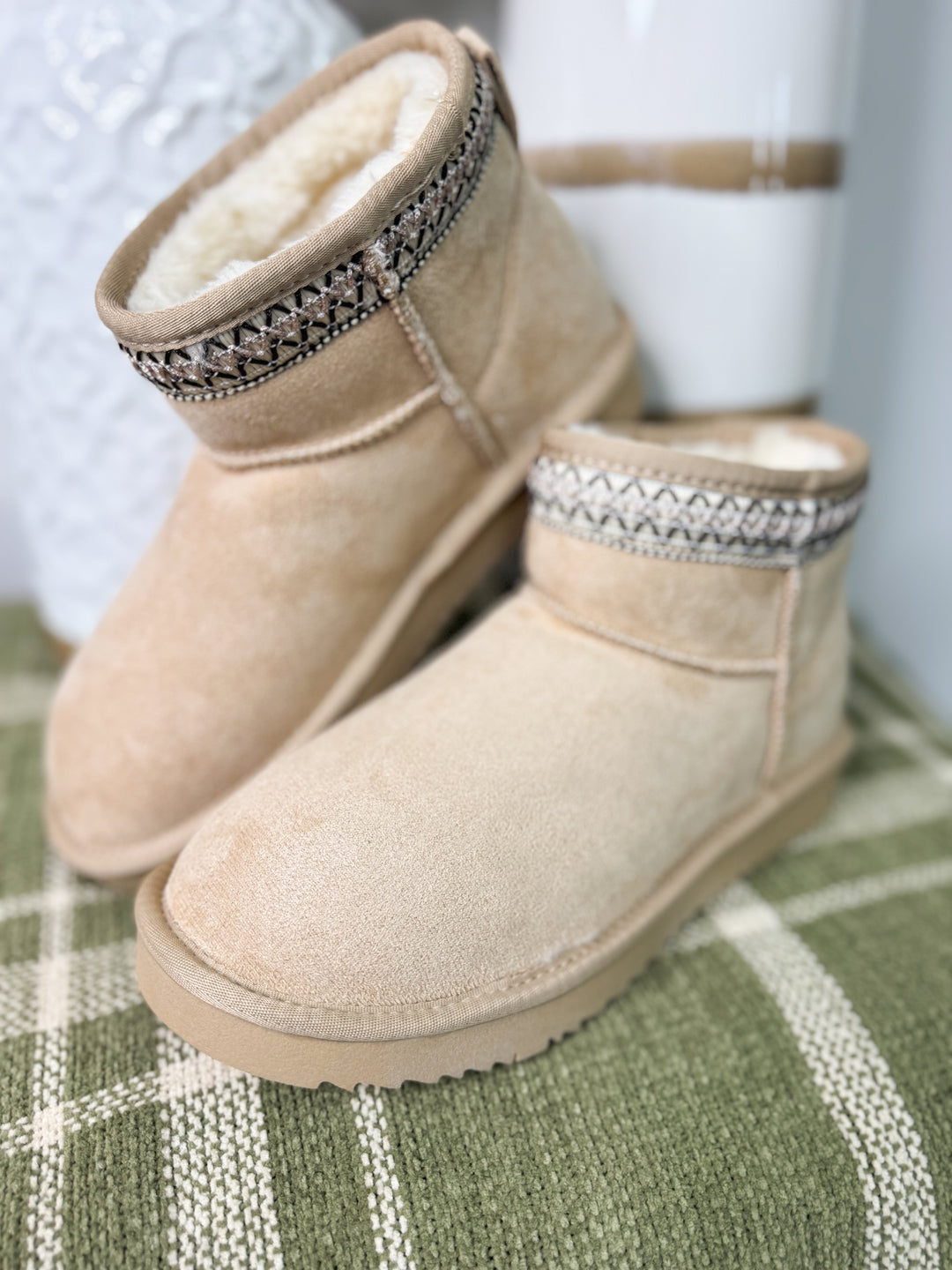 Soda - May Short Platform Bootie "Oat Suede"
