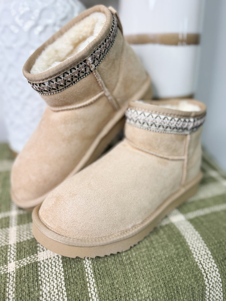Soda - May Short Platform Bootie "Oat Suede"