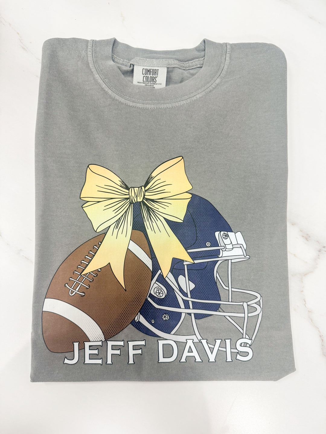 Football, Helmet, & Bow Graphic Tee "Jeff Davis"