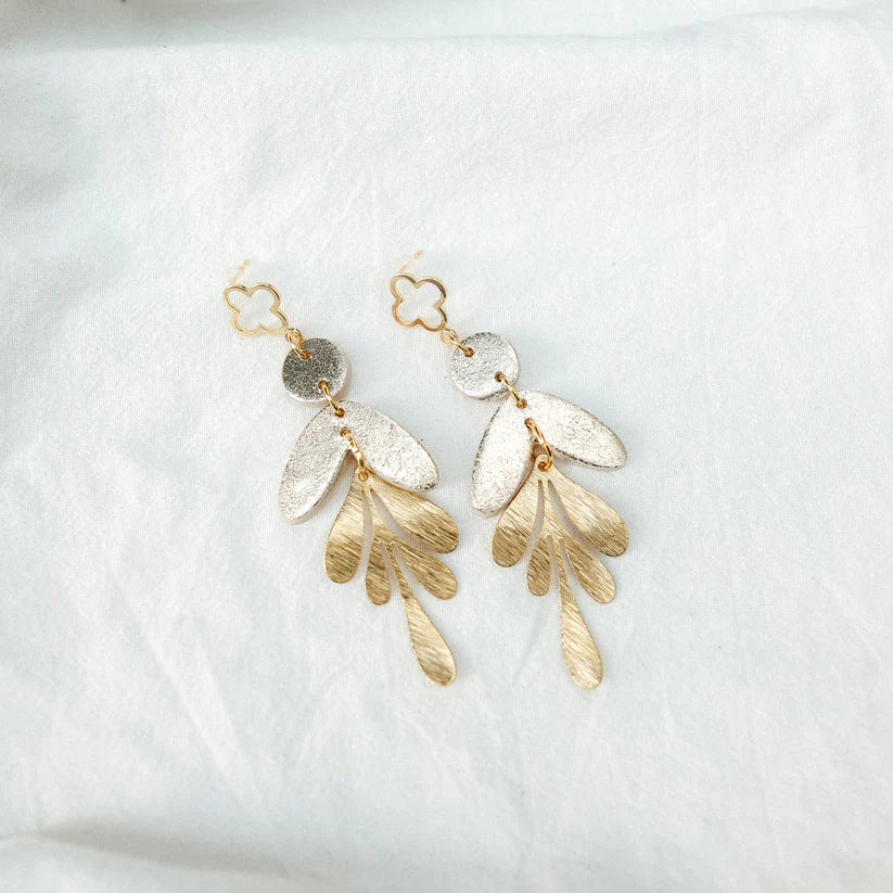 Gold Statement Clay Earrings