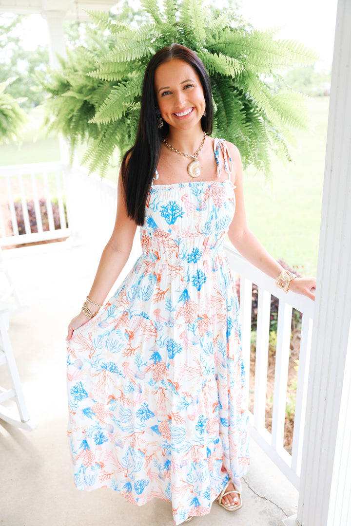 Coral Reef Midi Dress