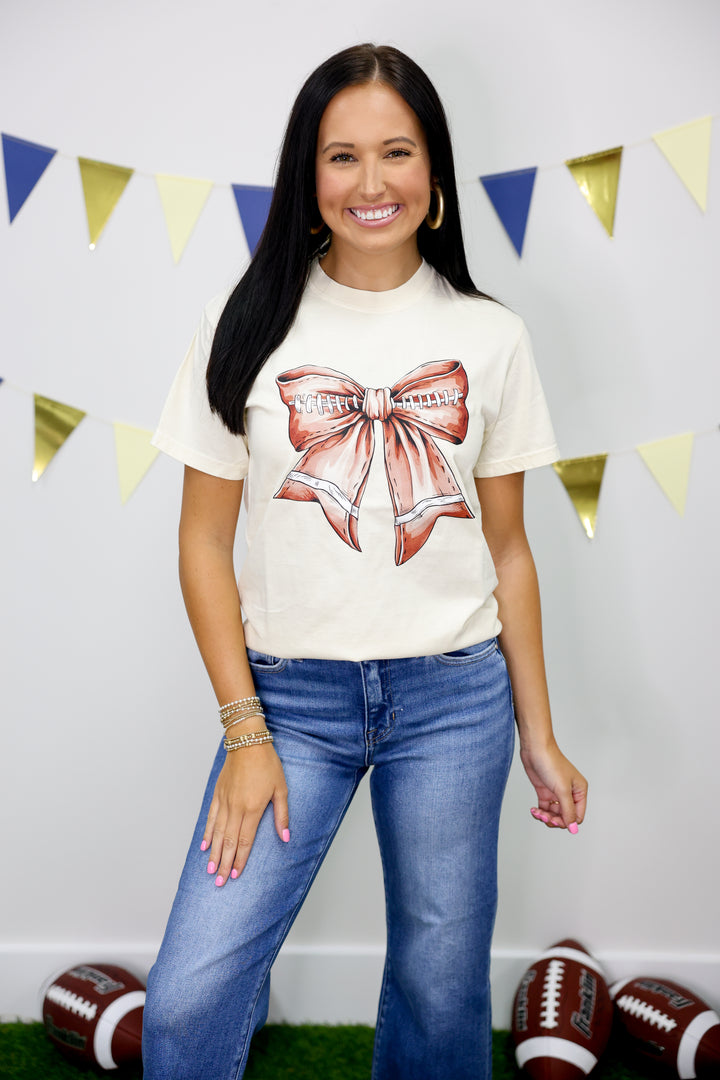 Football Bow Graphic Tee