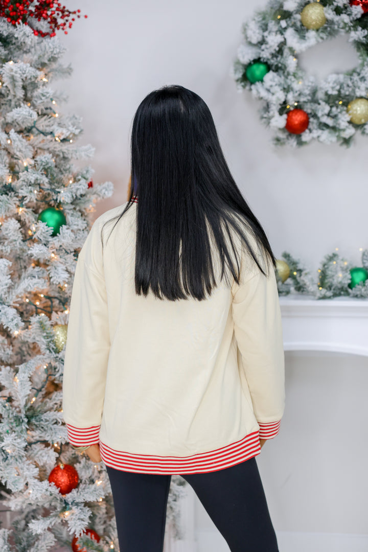 Skating Santa Trio Top "Sand"