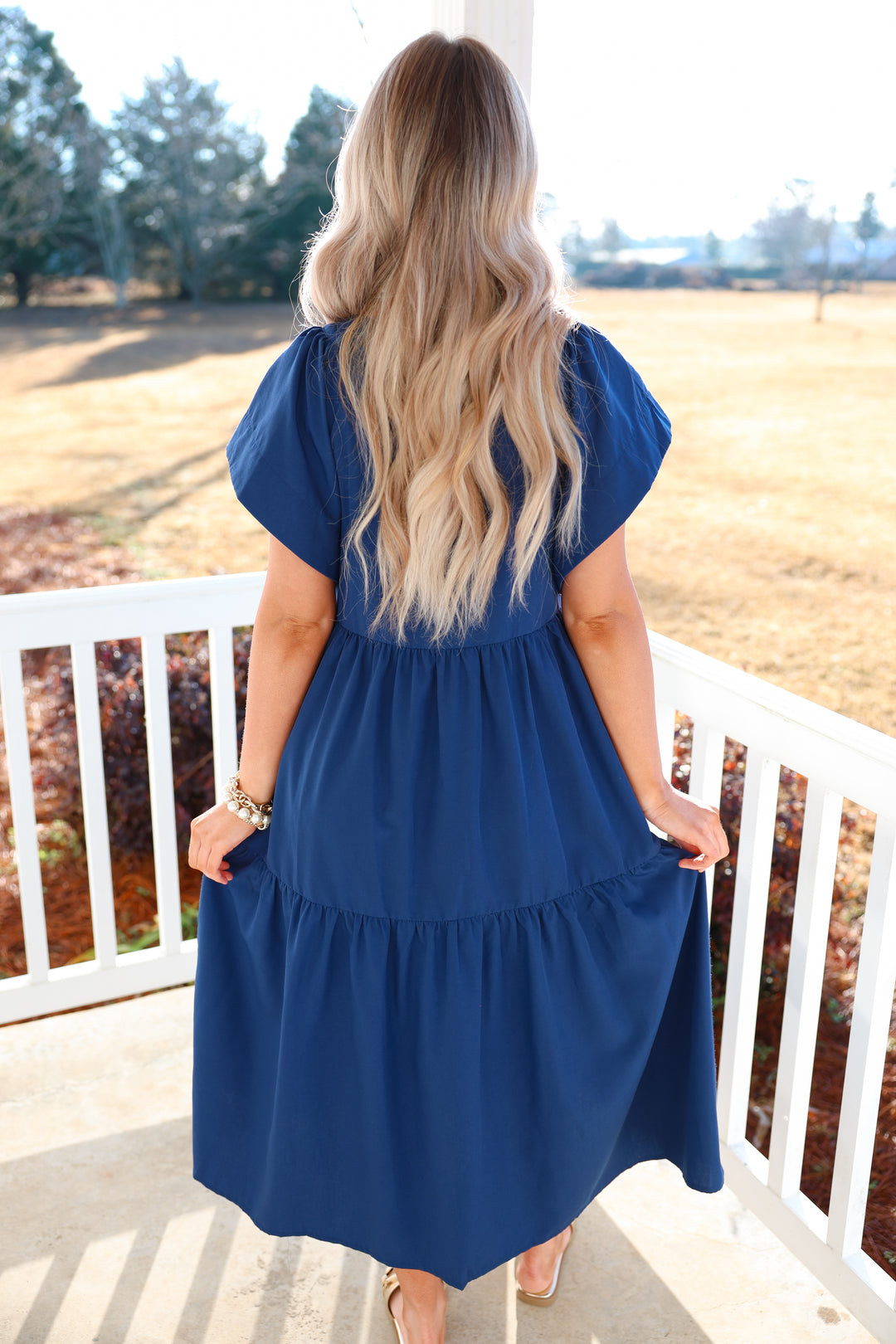 Nelly Navy Button Dress