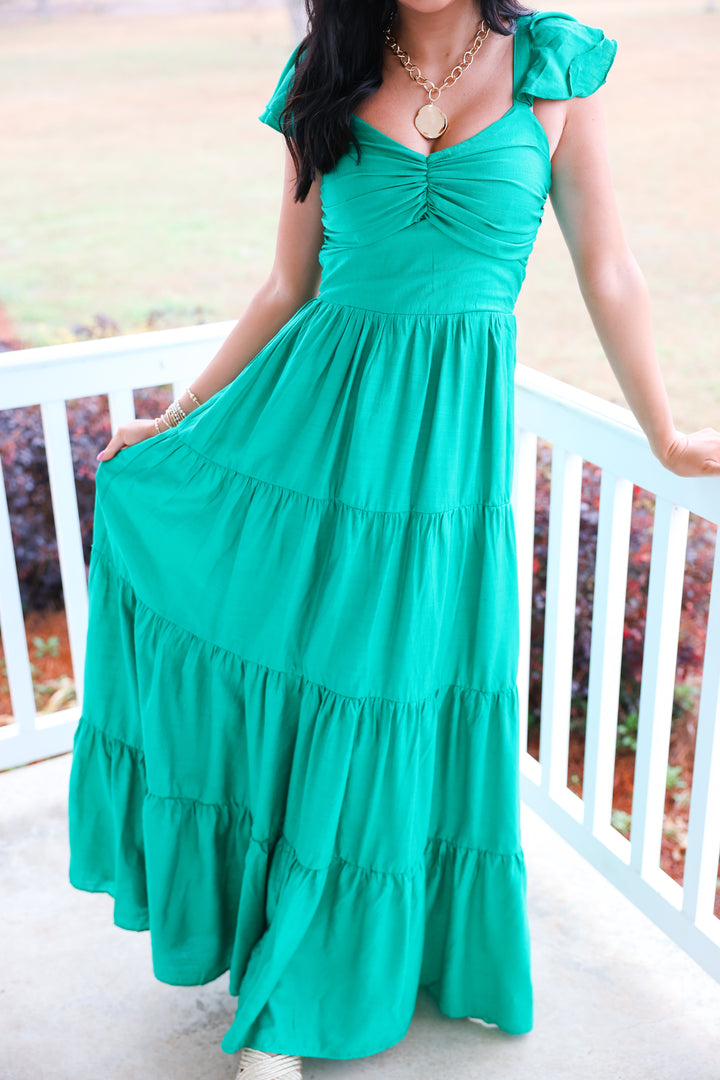 Aviva Tiered Dress "Green"