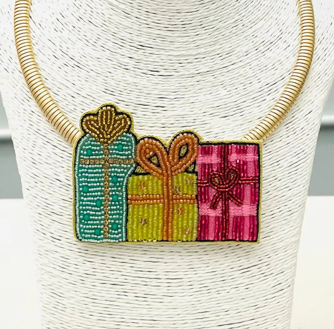 Holiday Gift Box Necklace