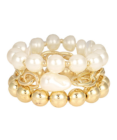 Pearl/Gold Bracelet Stack