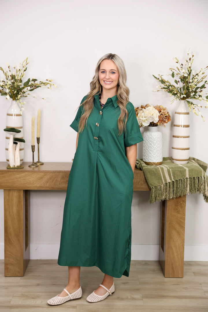 The Staple Midi Dress "H Green"