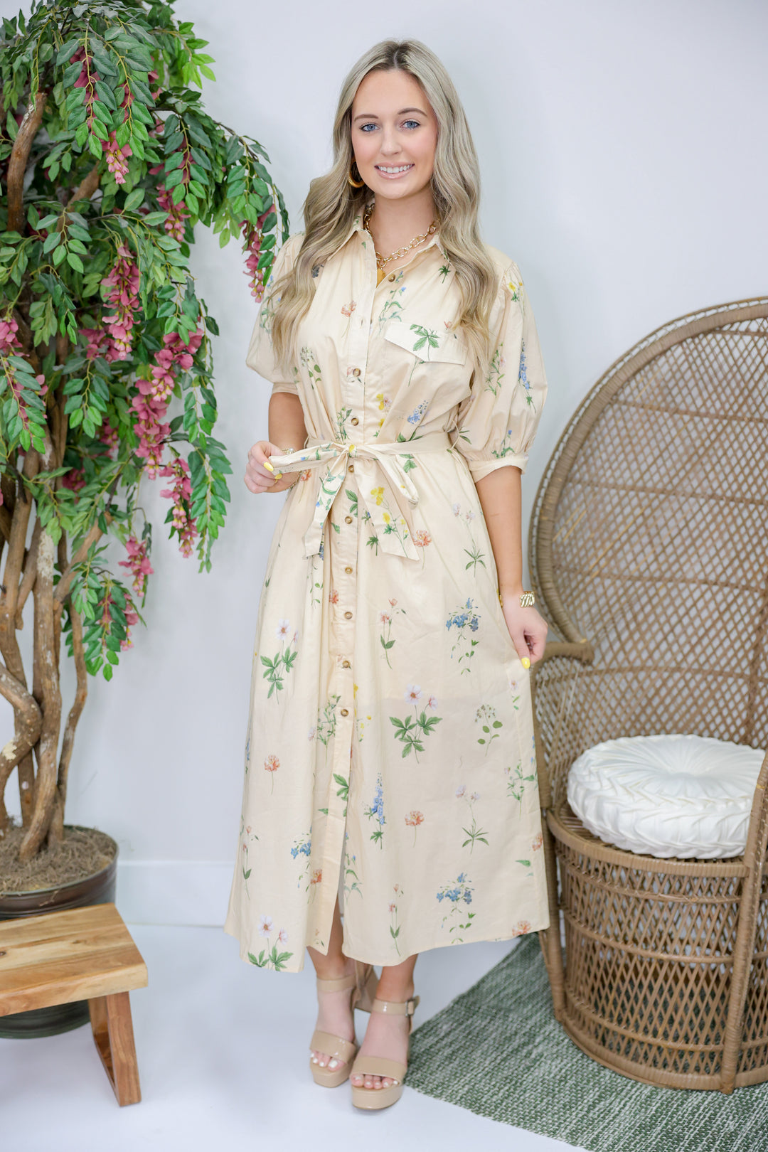Blossom Into Fall Midi Dress