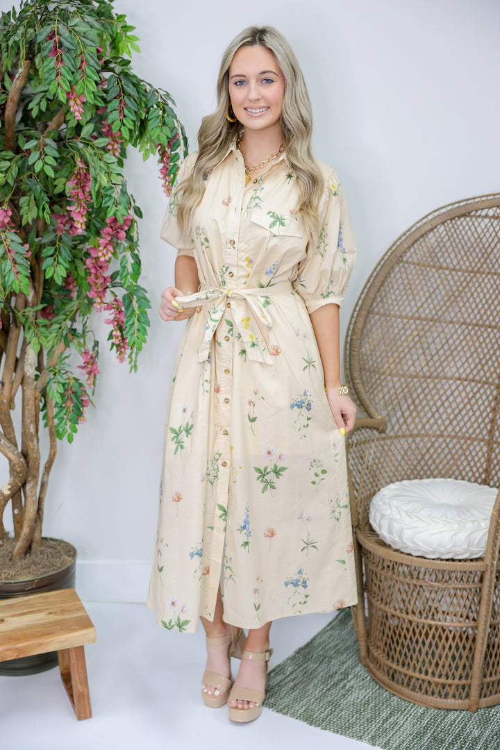 Blossom Into Fall Midi Dress