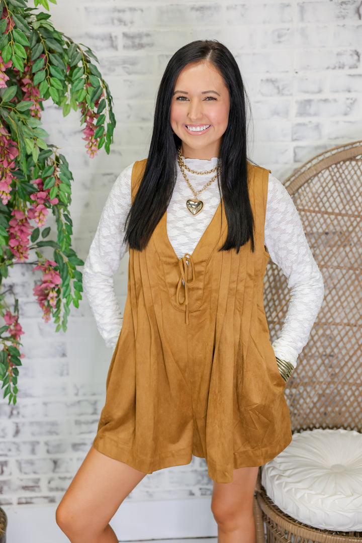 Velvet Muse Romper "Taupe"