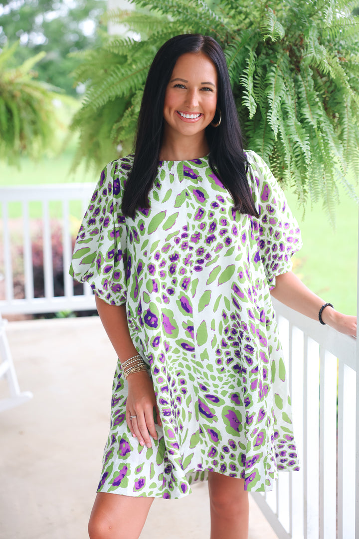 Wild Orchid Dress “Green/Purple"
