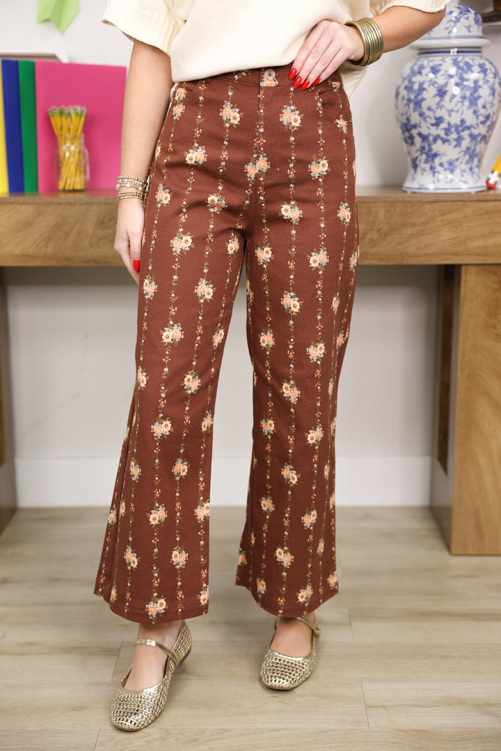 Floral Pants "Brown"