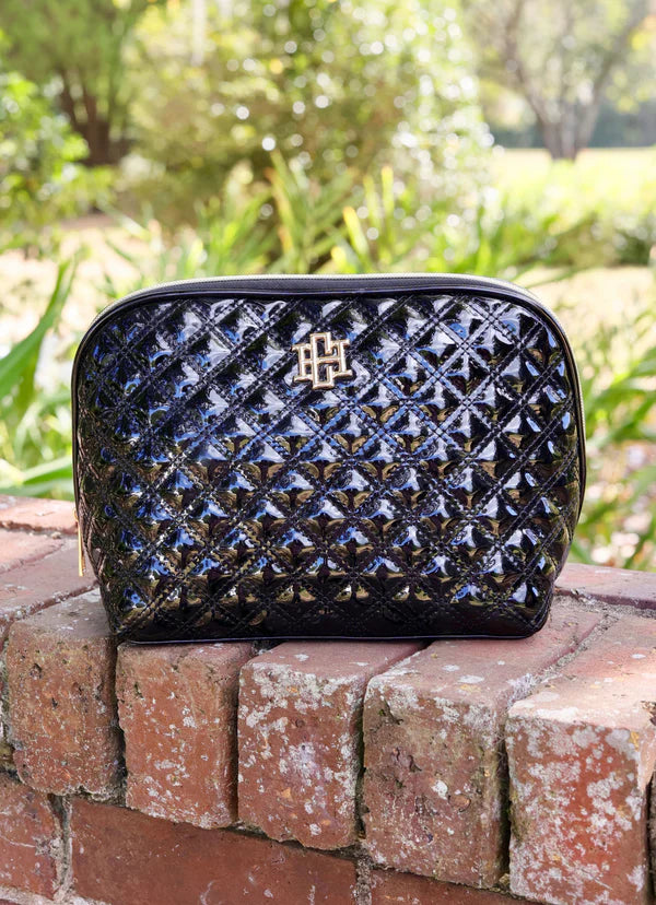 Caroline Hill - Capri Large Pouch "Black Patent SQ"