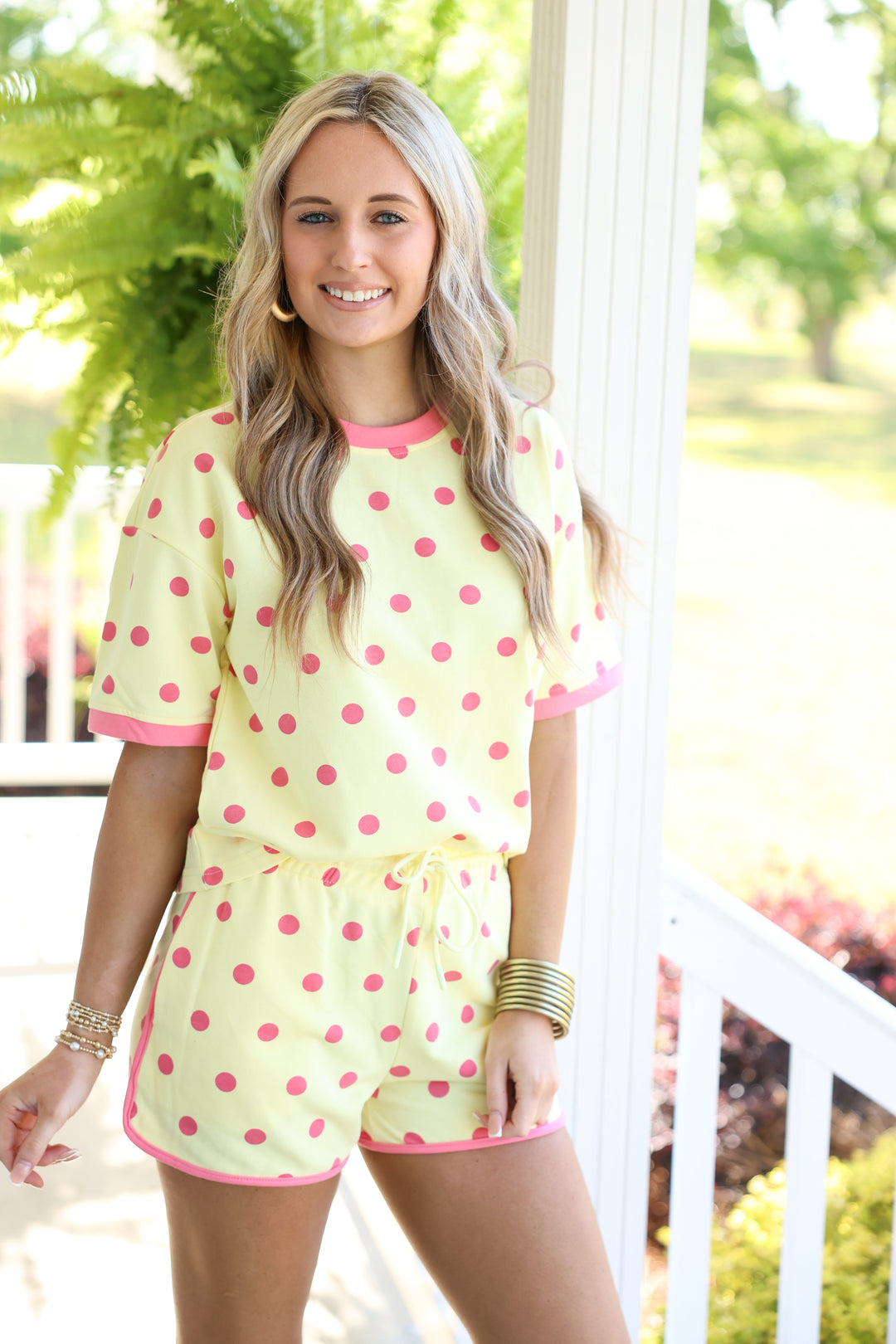 Classic Polka Dot Set "Yellow/Pink"