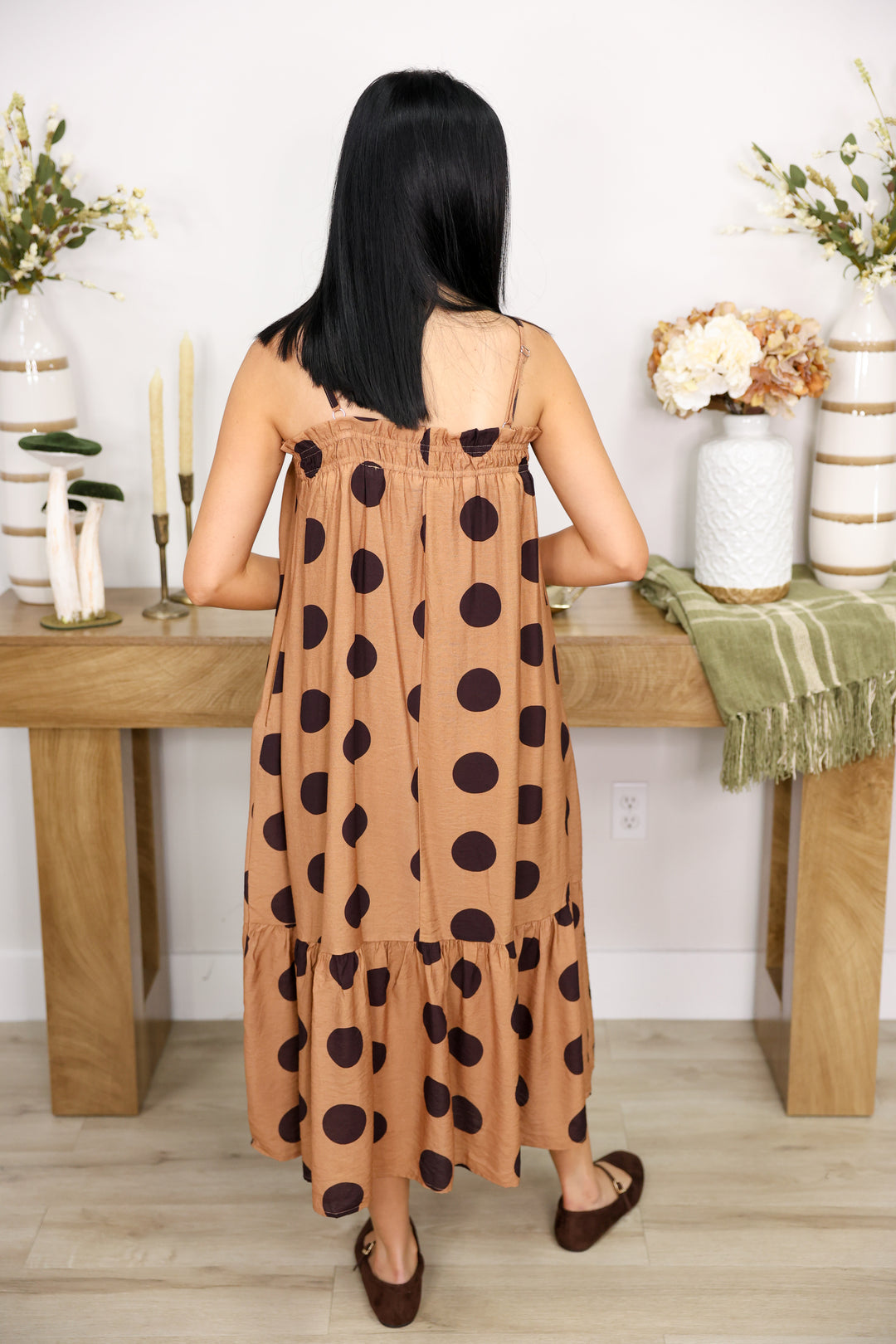 Piper Polka Dot Dress "Mocha"