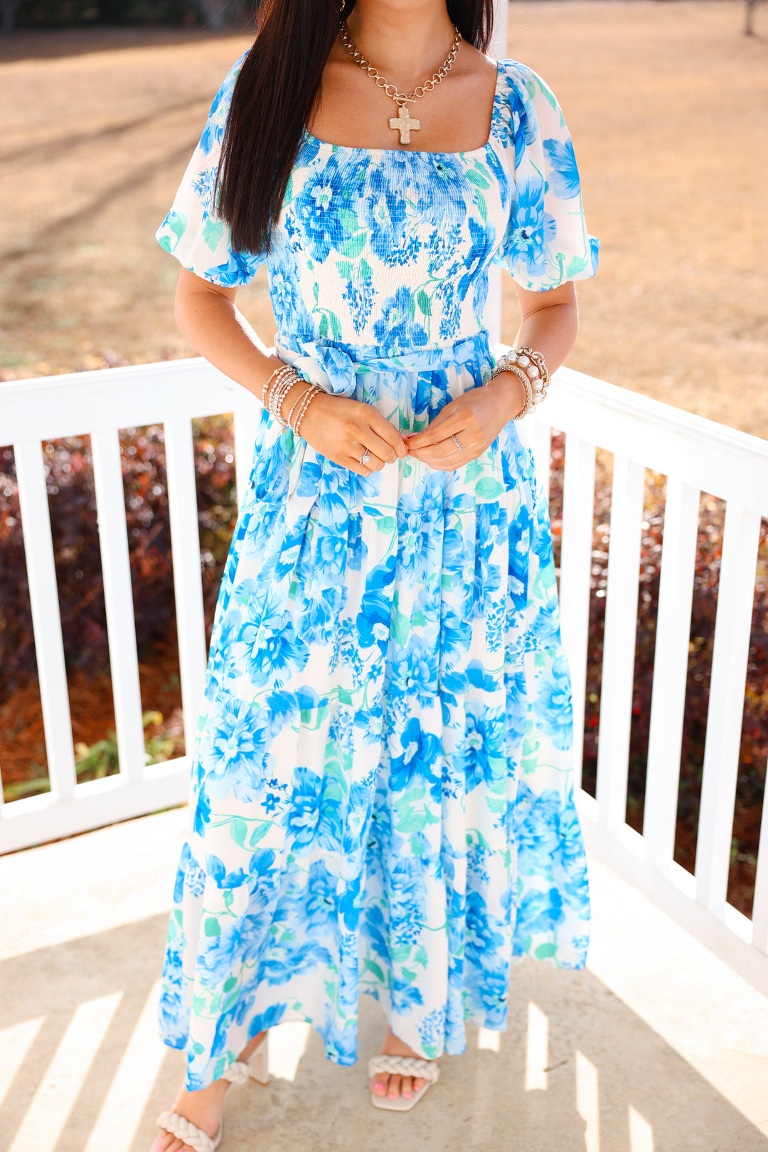 Blue Petal Maxi Dress