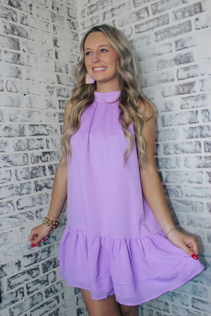 Halter Neck Dress "Lavender"