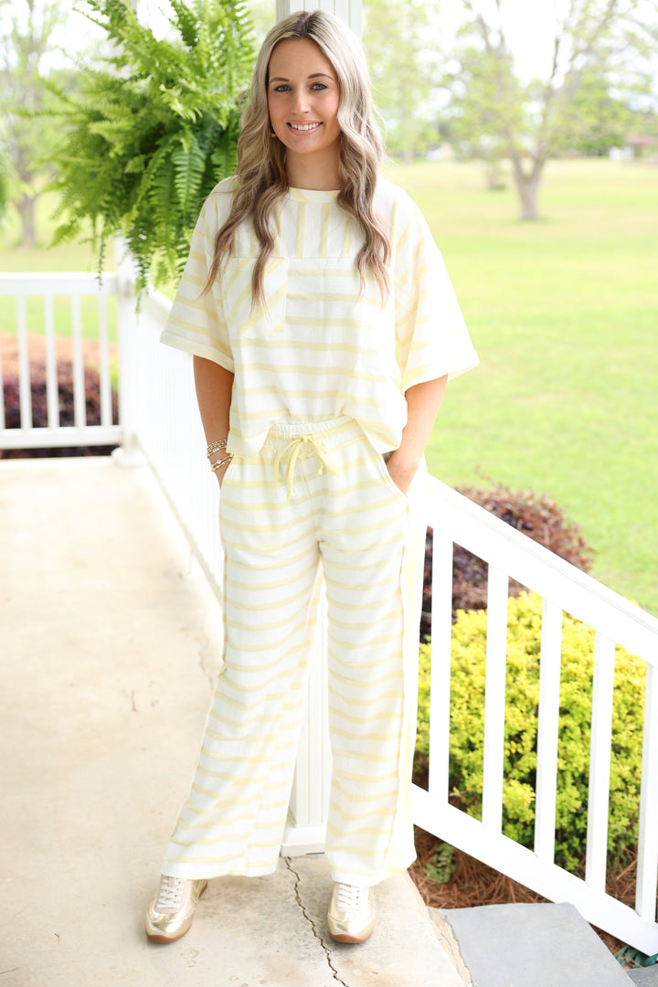 Lemon Drop Lounge Stripe Set
