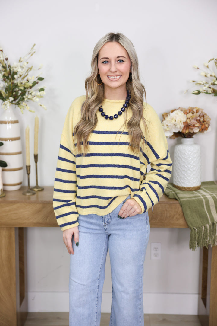 Striped Piper Pullover "Butter"