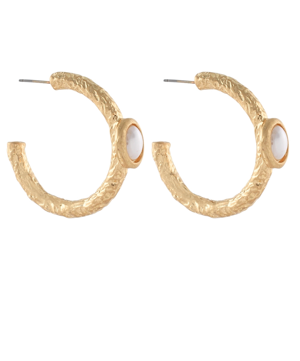 Accented Oval Pearl Earrings