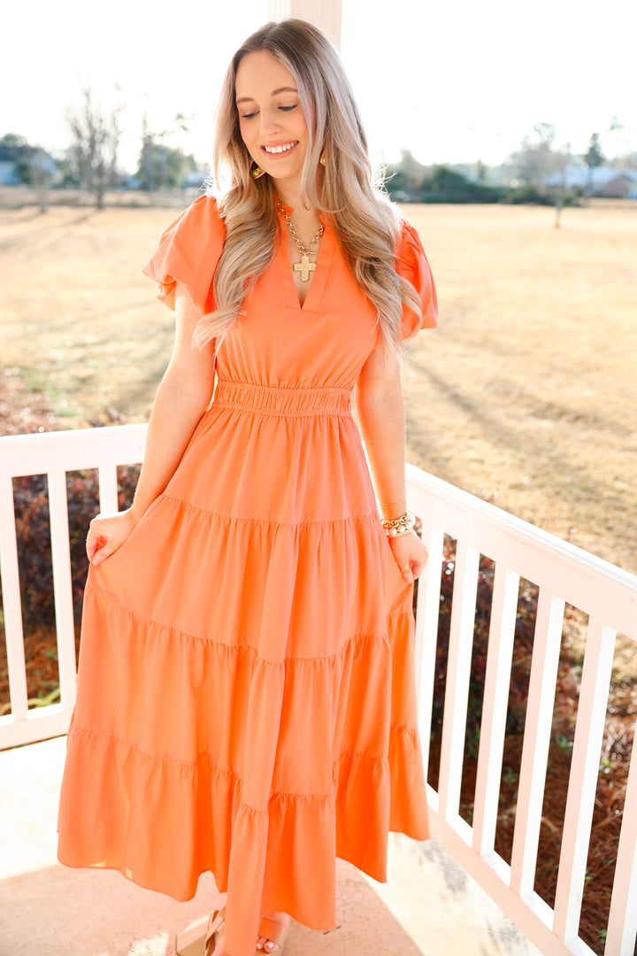 Everyday Elegance Dress "Coral Peach"