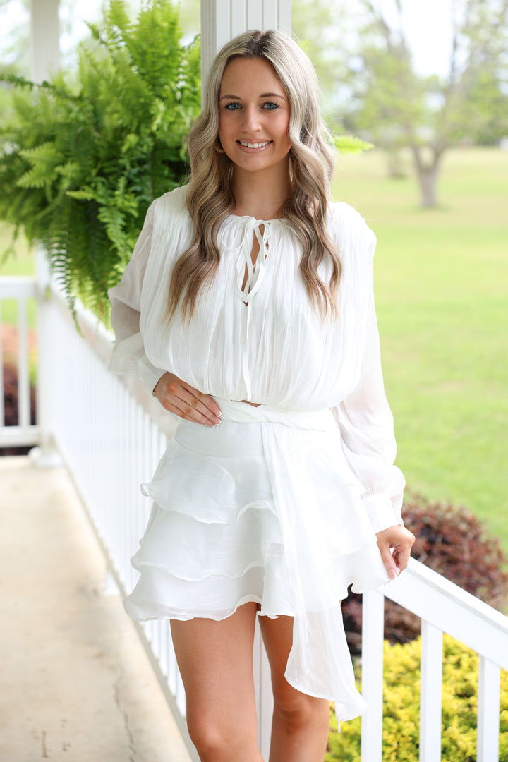 Shimmer Organza Blouse & Mini Skirt Set