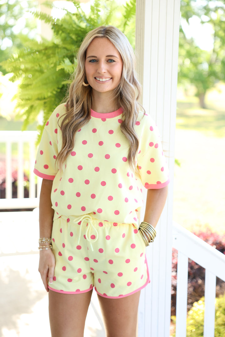 Classic Polka Dot Set "Yellow/Pink"