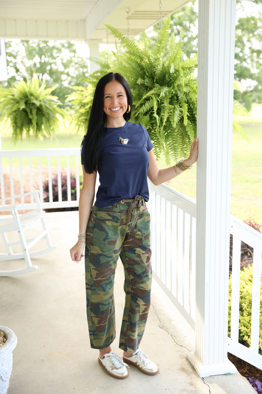 Risen - Slouchy Crop Barrel Pants "Camo"