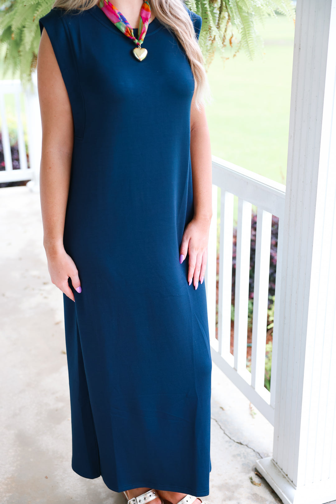 Butter Soft Side Slit Maxi "Navy"