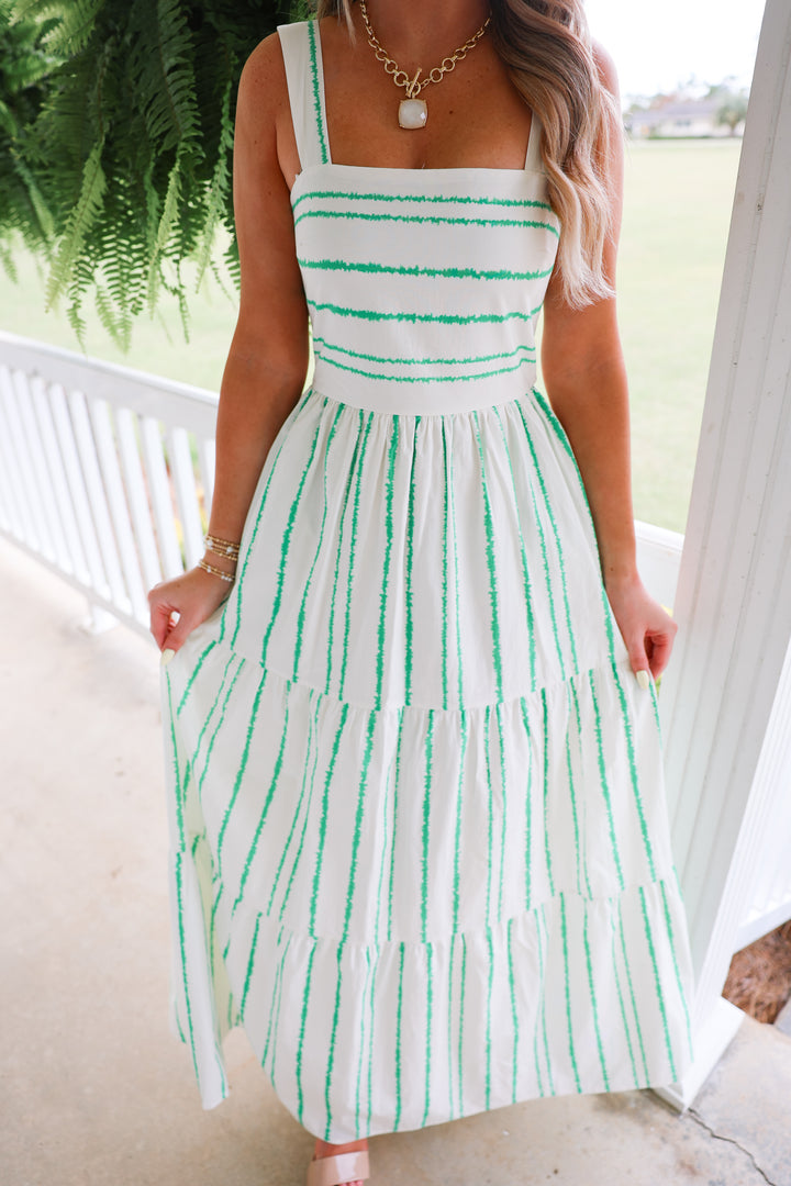 Sophia Striped Dress "Green"