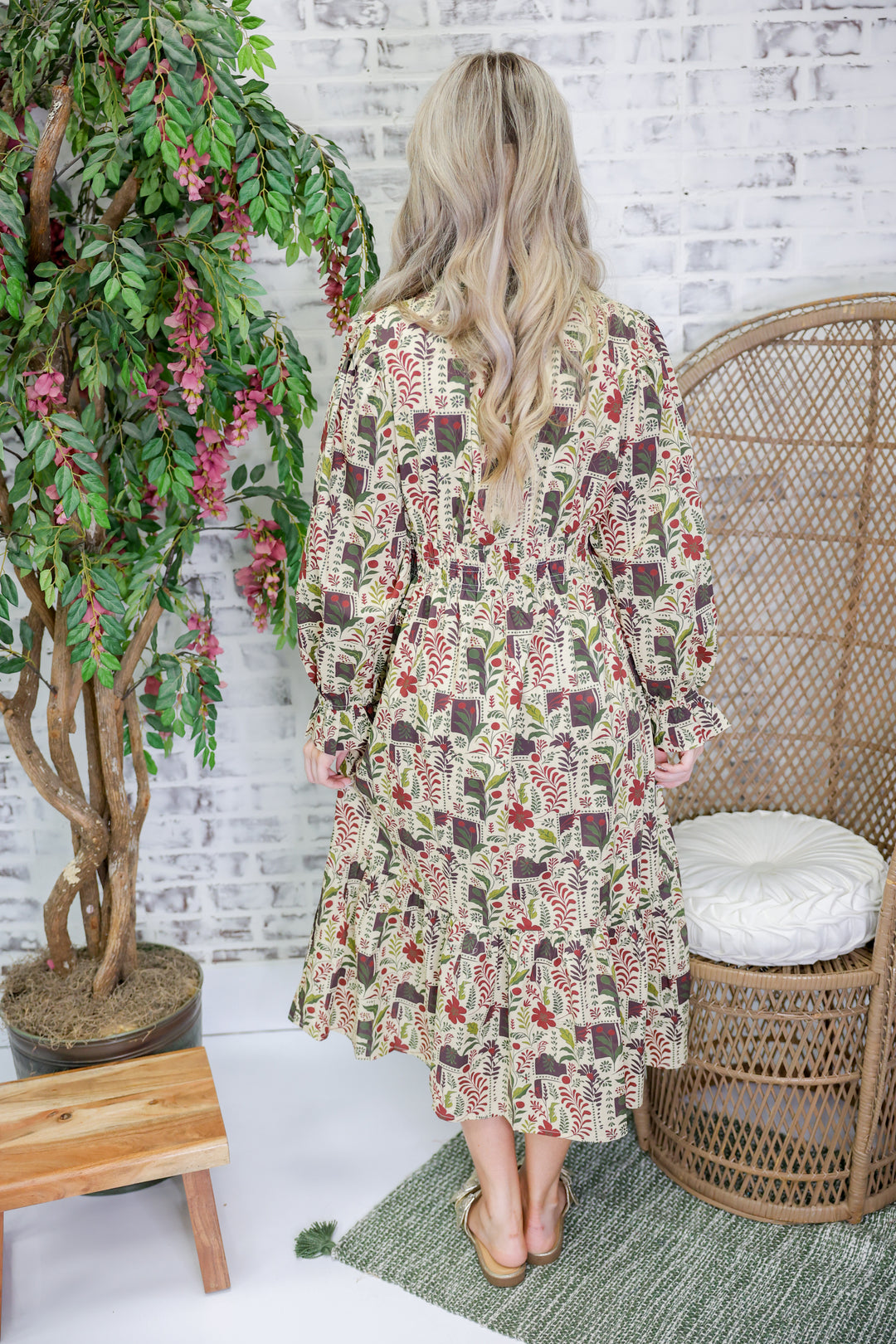 November Grace Midi Dress "Ecru Mix"