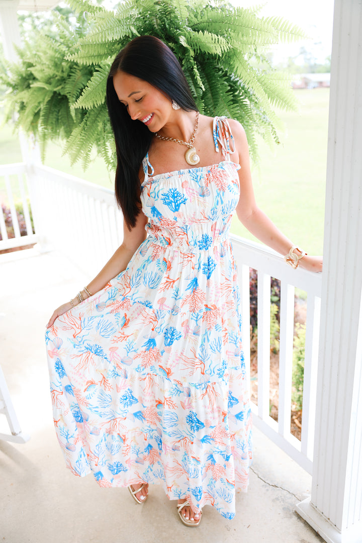 Coral Reef Midi Dress