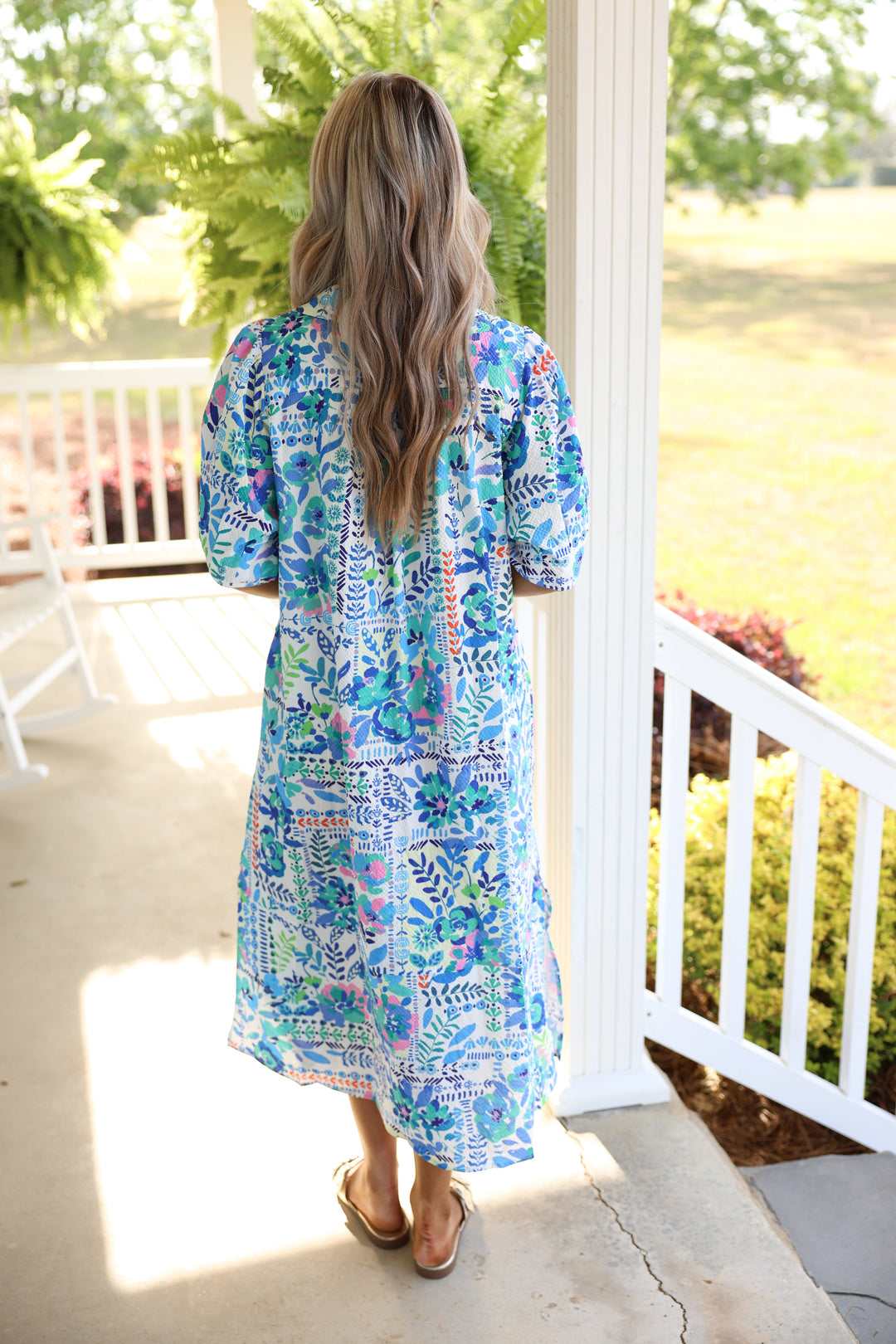 Summer Brightness Midi Dress "Blue Mix"