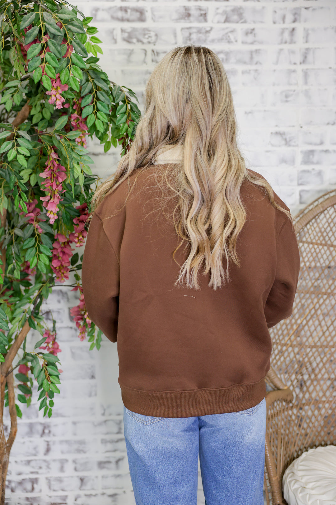 'Thankful' Embo Detail Fleece French Terry Sweatshirt