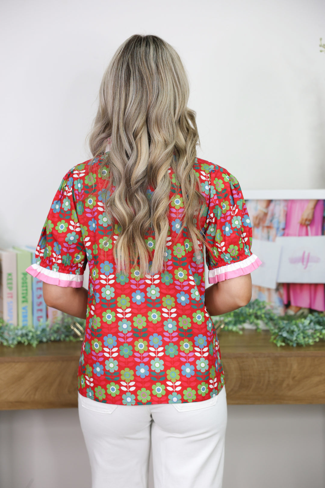 Flirty Floral Top "Red"