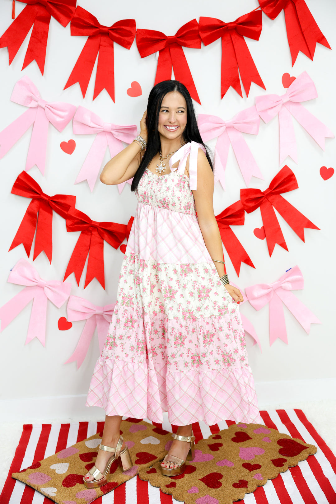 Fancy In Love Midi Dress "Lt.Pink/Multi"