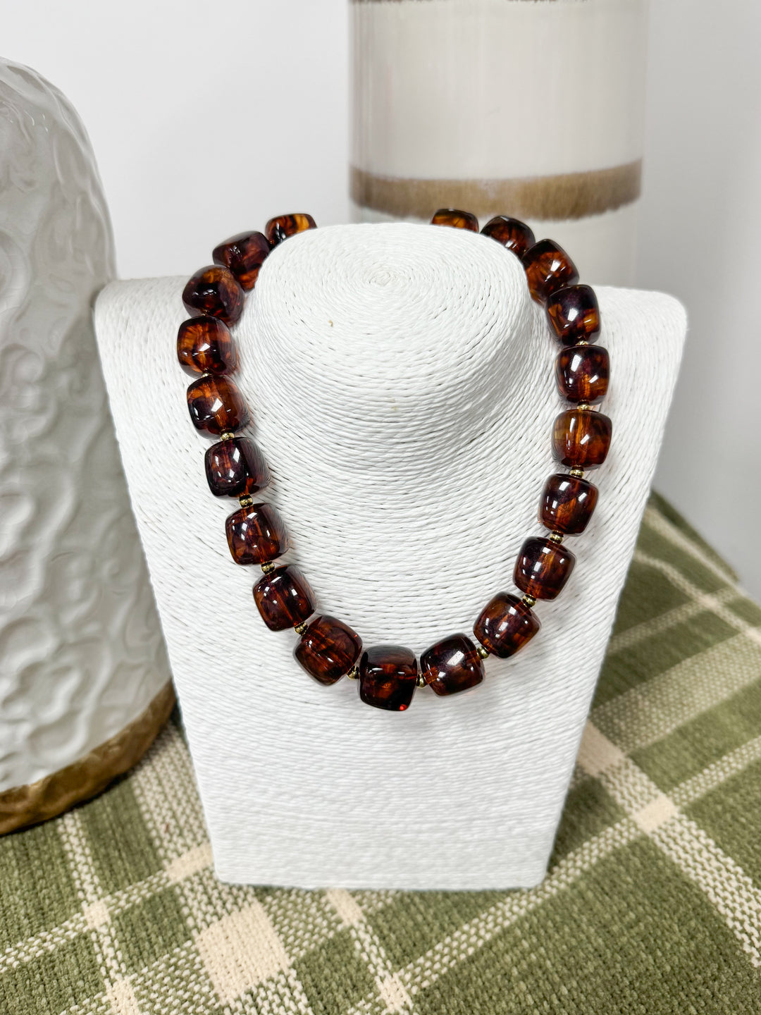 Hart Designs Jewelry - Brown Square Beaded Necklace