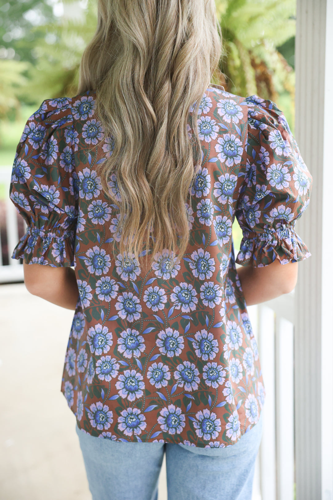 Falling Florals Top "Brown"
