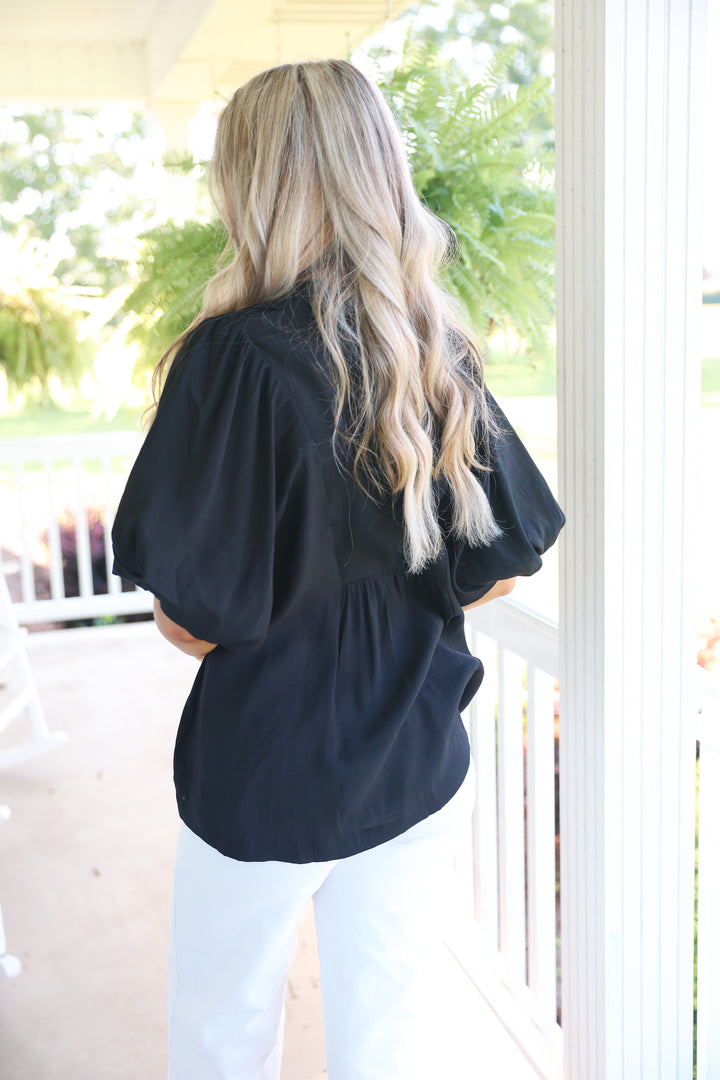 Black Collared Top