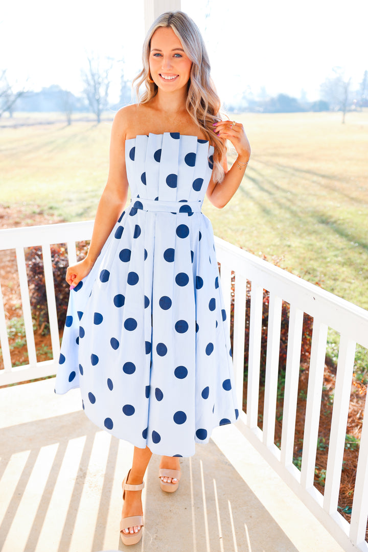 Polka Dot Charm Strapless Dress