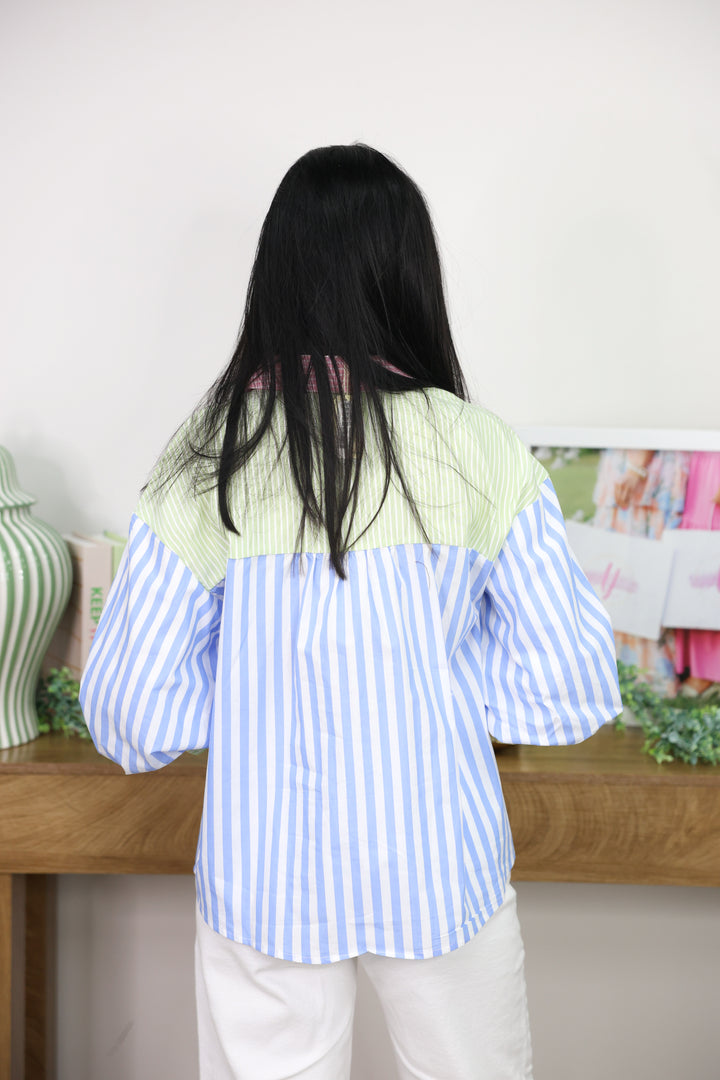 Spring Stripes Top "Blue/Pink"