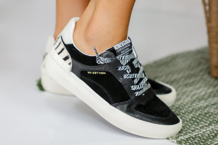 Vintage Havana - Zebra Pop Black Mid Top Sneakers