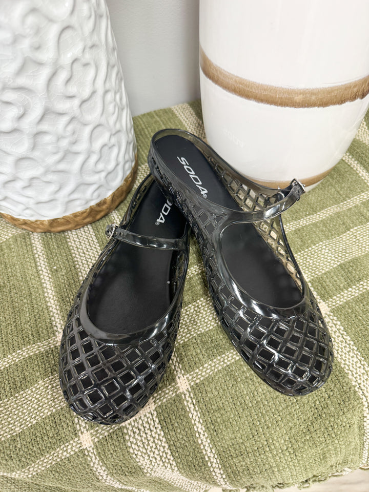 Soda - Slip On Jelly Flat "Black"