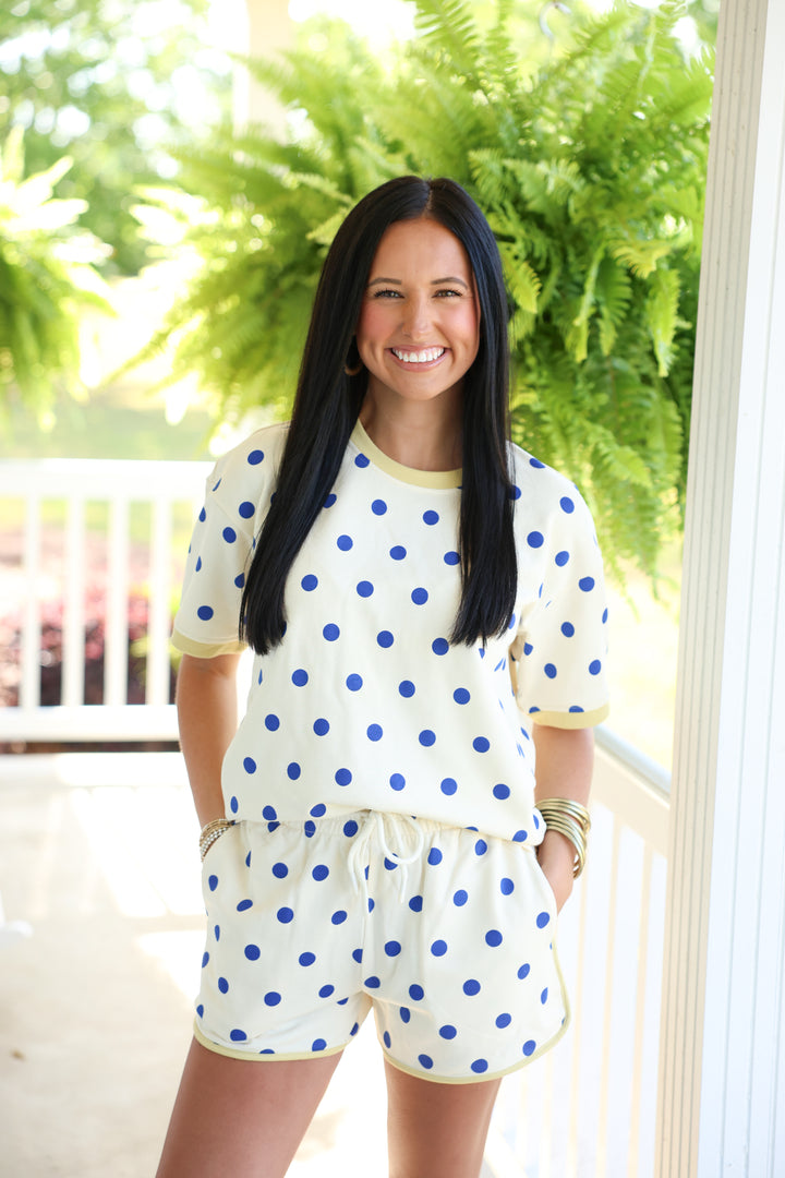 Classic Polka Dot Set "Cream/Blue"