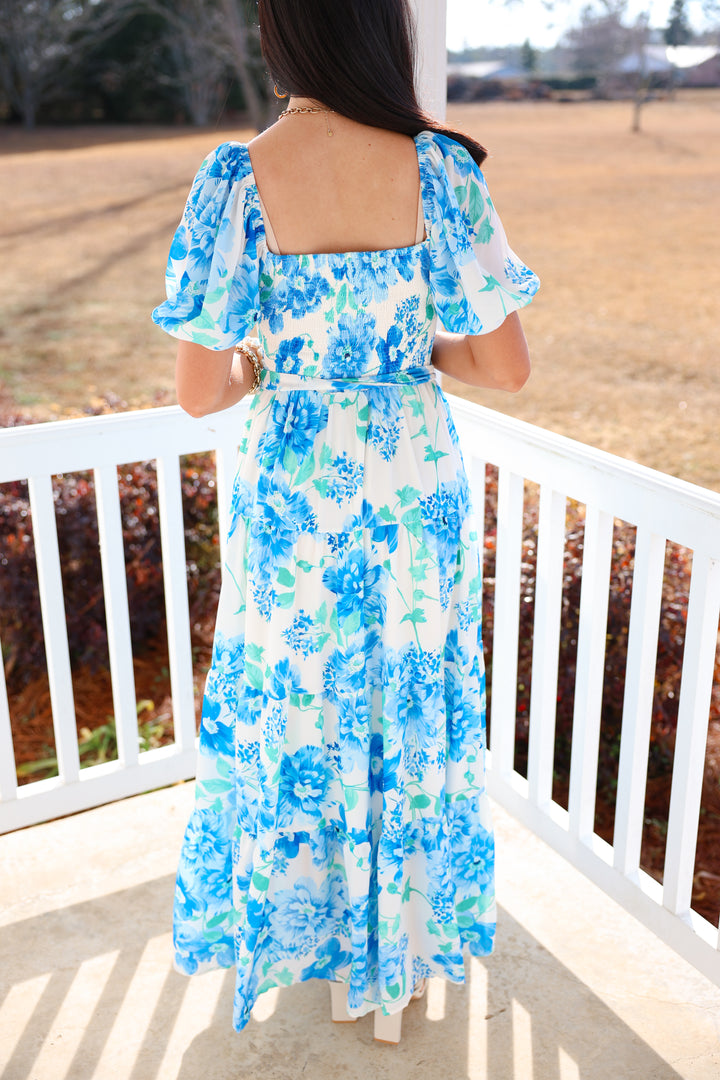 Blue Petal Maxi Dress