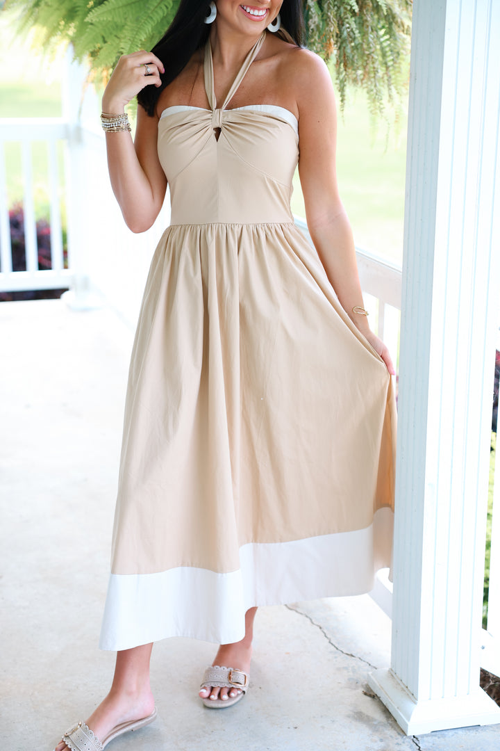 Coastline Midi Dress "Taupe"