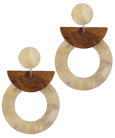 Marble Multi Shape Earrings "Brown"