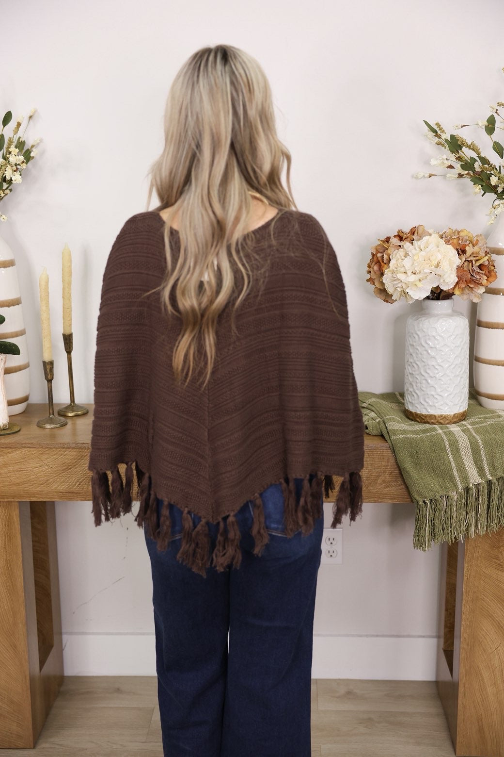 Poncho Sweater Top "Chocolate"